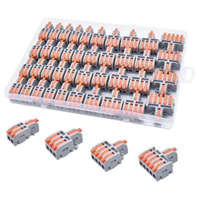 Imagen de XALXMAW 40 piezas Conectores Eléctricos, Kit de Conector Empalme Compacto, Terminal Cable Rápido, Se Puede Combinar Libremente, Adecuado para 0,2 4mm² cables
