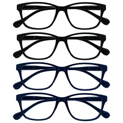 Imagen de The Reading Glasses Company Gafas De Lectura Negro Azul Marino Ligero Lectores Pack 4 Hombres Mujeres Bisagras Resorte Rrrr27 1133 +1,50 Unidades 88 g