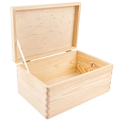 Imagen de Creative DECO Grande Caja Madera Decorativa 30 x 20 14 cm (+/ 1cm) con Tapa Cofre para Decorar Regalo Decoupage Juguetes, Documentos, Objetos, Herramientas Navidad EN Bruto SIN LIJAR