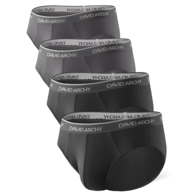 Imagen de DAVID ARCHY Calzoncillos para Hombre Ropa Interior de Fibra bambú con Bolsa Ultra Suaves y Transpirables Pack 4