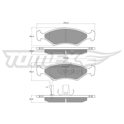 Imagen de TOMEX brakes TX 10 29 Juego de pastillas freno Eje delantero con avisador acústico desgaste KIA: Sportage I
