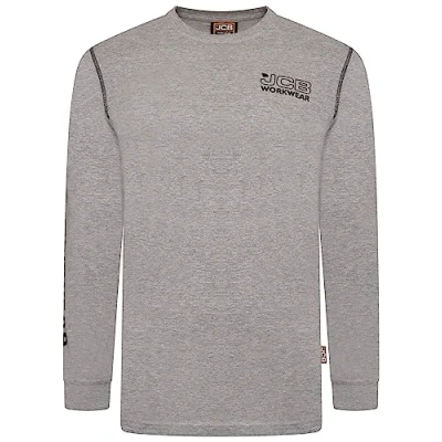 Imagen de JCB Camisa Banner Camiseta de manga larga para hombre Ropa trabajo 100% algodón hombre, gris, XL