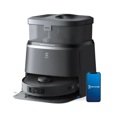 Imagen de ECOVACS DEEBOT T30 Omni Robot Aspirador y Fregasuelos, Mini estación Todo en 1, 11.000 PA, Funciones Automáticas de Vaciado, Lavado, Secado, Limpieza la Base Autorrellenado