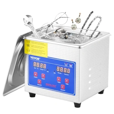 Imagen de BananaB Limpiador Ultrasónico 1.3L, 60W Profesional de Acero Inoxidable, Máquina Limpieza Ultrasónica Potente Frecuencia 40 kHz con Pantalla LED para Joyas, Reloj, Gafas