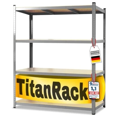 Imagen de KARAT estantería para cargas pesadas XXL, galvanizada, 200 x 150 80 cm, de almacenamiento garaje, sótano y taller, ancha, sótano, taller