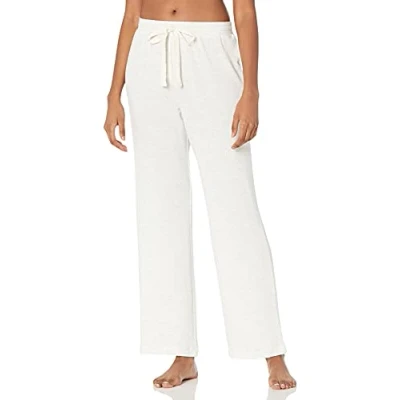 Imagen de Amazon Essentials Pantalón de Pijama Tejido Rizo Ligero para Estar en Casa Mujer, Blanco Teñido Multicolor, XXL