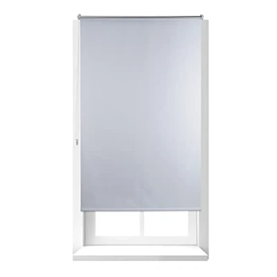 Imagen de Relaxdays Estor Opaco Enrollable sin Taladrar, Tela Aluminio, Ancho Tejido 96 cm, 100 x 160 Blanco