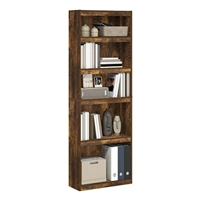 Imagen de Furinno Jaya Home Improved Librería Estantería Ajustable de 5 Niveles, Pin Ámbar