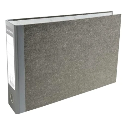 Imagen de Exacompta Código 53310E Encuadernación con palanca 1 anilla en D Reverso de 70 mm balacrón gris Papel jaspeado Tamaño exterior 24 x 37 cm para A4 horizontal