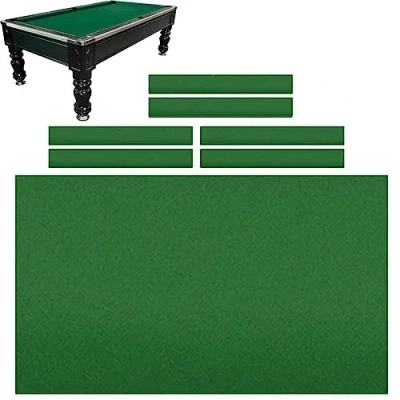 Imagen de Stakee Juego De Mantel para Billar 9 Pies, con Tiras Cojín, Tela Fieltro Premium, Cubierta Mesa Billar, Fieltro, 1