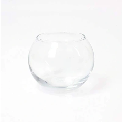 Imagen de INNA Glas Jarrón Redondo Maceta Decorativa Tobi, Transparente, 8cm, Ø 9,5cm Recipiente de Cristal Portavelas