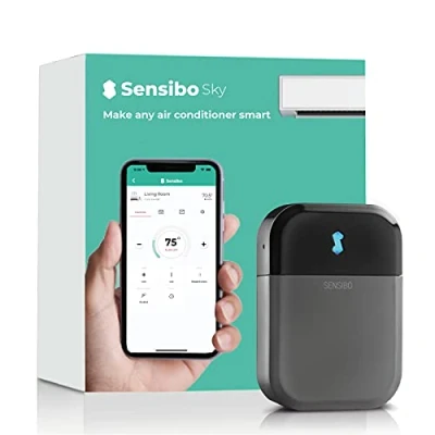 Imagen de Sensibo Sky Controlador WiFi inteligente de aire acondicionado. Mantiene la comodidad con energía eficiente. Instalación fácil y rápida. Termostato automático compatible Google, Alexa, Siri.