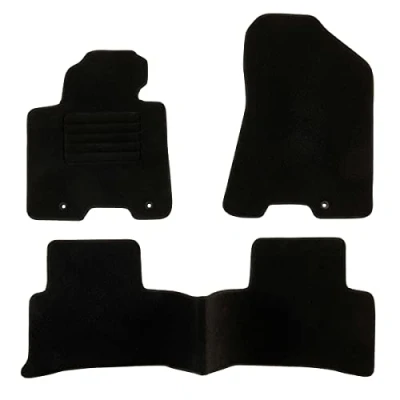 Imagen de DBS 1766196 Alfombrillas de coche A medida para 3 uds. Antideslizante Moqueta en negro 900 g/m² Aspecto terciopelo Modelo Star