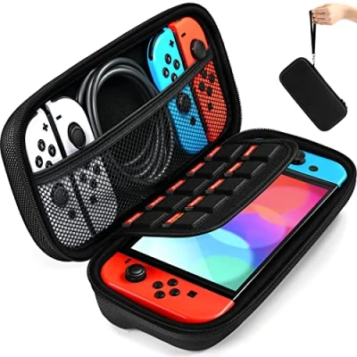Imagen de iVoler Funda de Transporte para Nintendo Switch, rígida portátil, Bolsa Viaje Switch Console con Capacidad 20 Cartuchos Juego