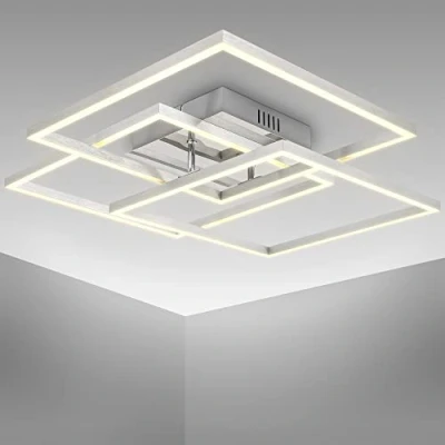 Imagen de B.K.Licht I 40 Watt LED Frame lámpara de techo orientable oficina 3000 K blanco cálido cromo aluminio