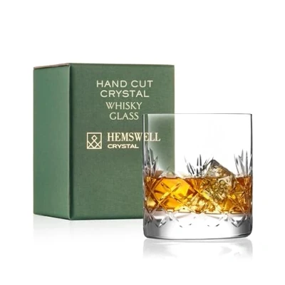 Imagen de Hemswell Crystal Glenrigg Vaso de degustación whisky individual, vasos 310 ml, sin plomo, alta claridad, caja presentación