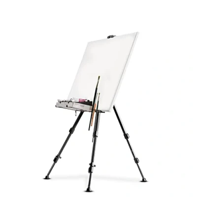 Imagen de Walimex pro caballete L 50 165cm, aluminio, adecuado como de estudio, mesa y campo para lienzos hasta HxD: 122x4cm, 6 kg, con bolsa