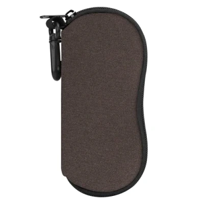 Imagen de MoKo Funda de Gafas Ultra Ligera Neopreno, Bolsa Almacenaje Anteojos Suave con Cremallera y Mosquetón, Organizador Ideal para Almacenar Lápices Tarjetas Cambio, Marrón