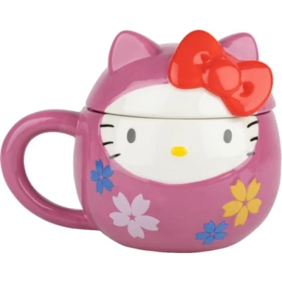 Imagen de Konix Hello Kitty Taza 3D de cerámica 320 ml Motivo Daruma Rosa