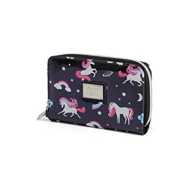 Imagen de Oh My Pop! Unicorn Billetero, Negro, 15.5 x 10 cm