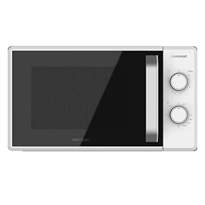 Imagen de Cecotec Microondas con Grill de 20 Litros Grandheat 3110. 700 W y 1000 Grill, 6 Niveles, Revestimiento Anti Dirt iTech Tecnología 3DWave, Modo Descongelación, Temporizador, Blanco