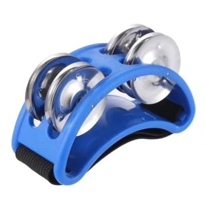 Imagen de Damaiyyy Pandereta para Caminar,Pandereta de Pie Instrumento con Jingles Acero Brazos y Pies Accesorio Batería(Azul)