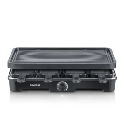 Imagen de SEVERIN raclette Grill, con plancha grande, revestimiento cerámico y antiadherente, 8 sartenes para espátulas, grill de mesa hasta personas, 1.400 W negro, RG 9670