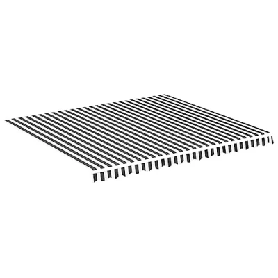 Imagen de vidaXL Tela de Repuesto para Toldo Parte Superior Dosel Lona Recambio Jardín Patio Terraza Balcón Parasol Refugio Gris Antracita y Blanco 4x3,5 m