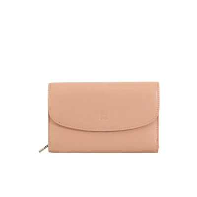 Imagen de DUDU Cartera de Mujer Piel Suave y Colorida, Monedero con Cremallera, 12 Compartimentos para Tarjetas, Multicolor Rosa Rubor