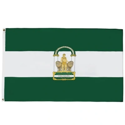Imagen de AZ FLAG Bandera Andalucía 90x60 cm Andaluza 100% Poliéster Con Ojales de Metal integrados 50g Colores Vivos Y Resistente A La Decoloración