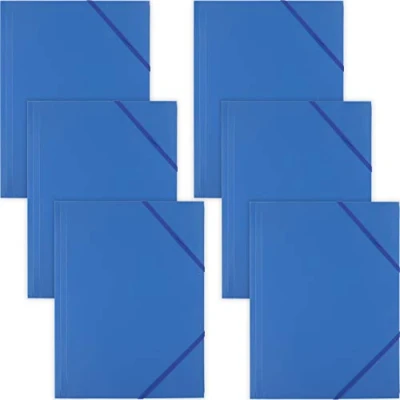Imagen de D.RECT Carpeta de Plástico para Correos PP con Banda Elástica 6 Piezas DIN A4 Azul