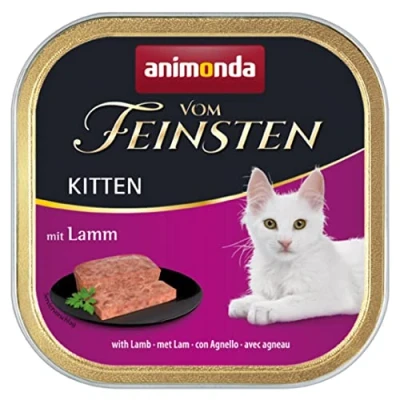Imagen de animonda Vom Feinsten Kitten, comida húmeda para gatos en etapa de crecimiento hasta un año, con cordero, 32 x 100 g