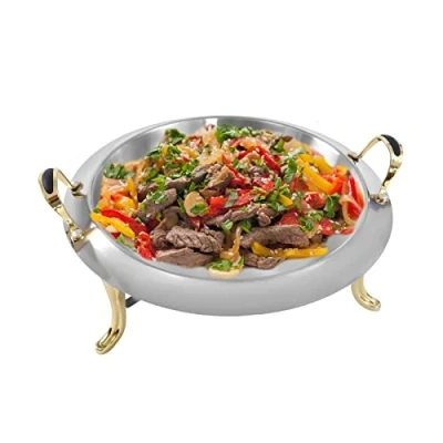 Imagen de JDBDU Chafing Dish, 3L Acero Inoxidable Calientaplatos con tapa, calentador de alimentos Rechaud Recipiente calor para catering, camping, buffet y fiesta