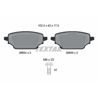 Imagen de TEXTAR 2665401 Juego de pastillas freno no preparado para indicador desgaste con tornillos pinza MERCEDES BENZ: Citan II Tourer