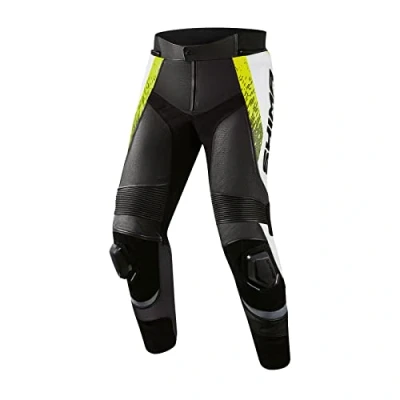 Imagen de Shima STR 2.0 Motorcycle Pants Cuero, Pantalones Deportivos con Protectores de Caderas y Rodillas, Deslizadores Rodilla, Cuero Perforada, para Traje 2 Piezas (Fluo, 52)