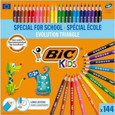 Imagen de BIC Kids Evolution Triangle Paquete de 144 lápices colores