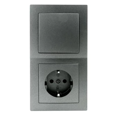 Imagen de McPower Set de interruptor y enchufe Flair Profi color antracita mate