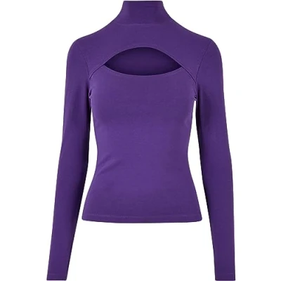 Imagen de Urban Classics Cutout Turtleneck Camiseta de manga larga, Mujer, Talla: Small, Realviolet