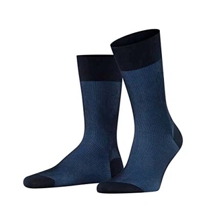 Imagen de FALKE Fine Shadow M SO algodón estampado 1 par, Calcetines Hombre, Azul (Dark Navy 6370), 43 44