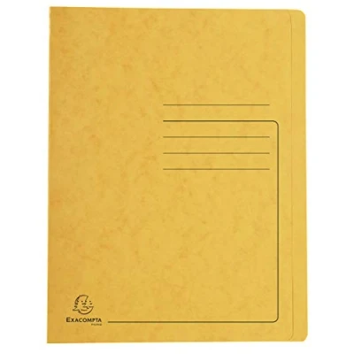 Imagen de Exacompta Ref. 39999E Cartón de 25 camisas impresas Iderama en tarjeta brillante 355 g/m², camisa certificada FSC®, tamaño 24 x 32 cm para documentos A4, color amarillo