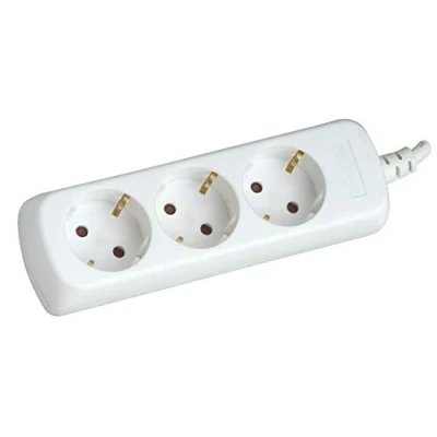 Imagen de SILVER ELECTRONICS Regleta Enchufe con 3 Tomas sin Interruptor, Blanco, Enchufes, Cable de 1,5 Metros, protección Infantil, Toma Tierra, sobretensiones