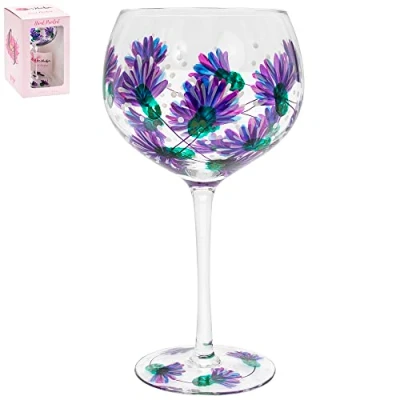 Imagen de The Leonardo Collection Lynsey Johnstone Vaso de ginebra pintado a mano con caja regalo