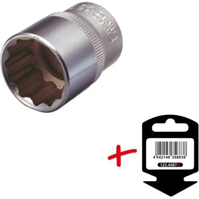 Imagen de KS TOOLS 911.1579 E Piezas insertables de llave cubo DIN3120, ISO1174, DIN3124, ISO2725 1 19.0 Acero cromo vanadio dodecagonal moleteado