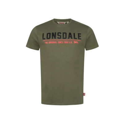 Imagen de Lonsdale Normale Passform Crantock Camiseta estampada, Hombre, Talla: Large, Olive black red