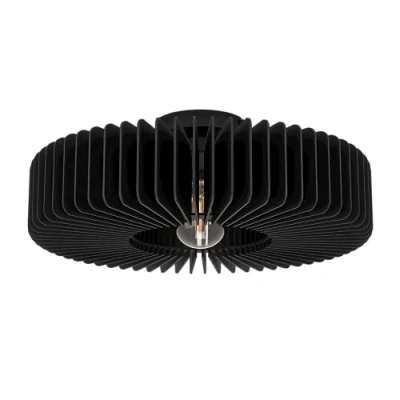 Imagen de EGLO Palombaia Lámpara de techo redonda, adecuada para colocar en el salón y dormitorio, fabricada madera color negro, con portalámparas E27 un diámetro Ø 50 cm