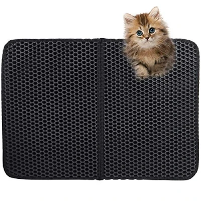 Imagen de Estera de arena para Gatos，Alfombra gatos Impermeable cat litter mat Arenero grande plegable，con Diseño panal doble capa
