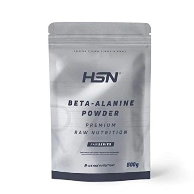 Imagen de HSN Beta Alanina en Polvo Sabor Natural 500 gr = 250 Tomas por Envase 4000 MG de Dosis Diaria 100% Pura Sin Añadidos ni Excipientes No GMO, Vegano, Gluten