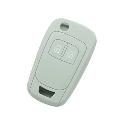 Imagen de BROVACS Funda protectora de silicona compatible con OPEL VAUXHALL 2 botones Flip Remote Key Fob CV9624 Gris