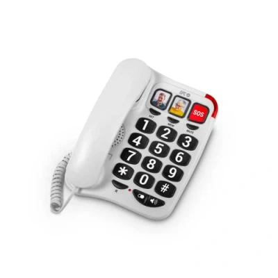 Imagen de Teléfono SPC Comfort Numbers 2, Fijo, Análogo, Para Mayores, Teclas grandes, audífonos, Blanco