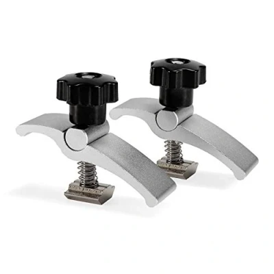 Imagen de Genmitsu Juego de 2 abrazaderas sujeción T Track Mini para carpintería y CNC, compatible con 3018 PRO/3018 MX3/3018 PROVer/PROVerXL 6050 Plus CNC Router Machine